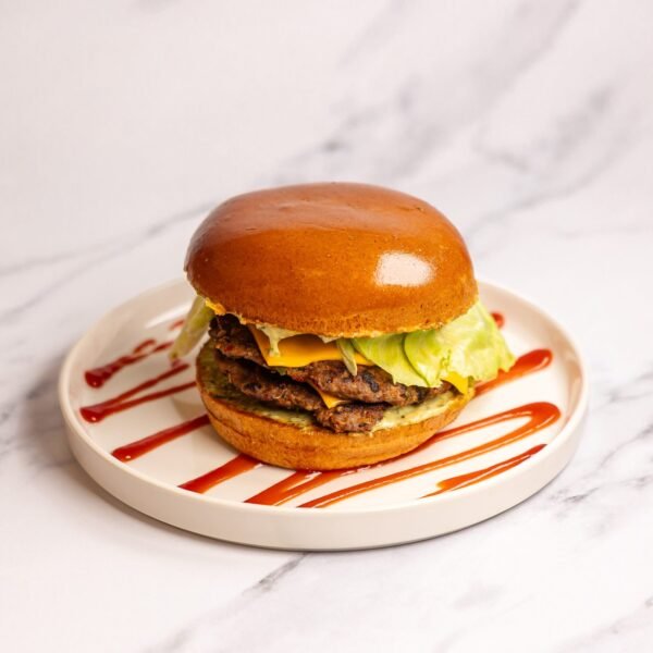 Spicy Chapli Lamb burger